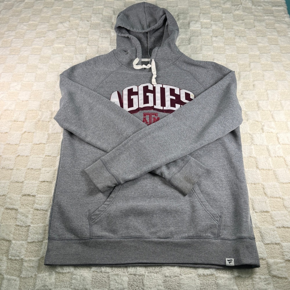 Fanatics Texas A&M Aggies Hoodie Mens Large Gray Pullover Sweatshirt NCAA